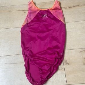 AS pink & orange gymnastics leotard